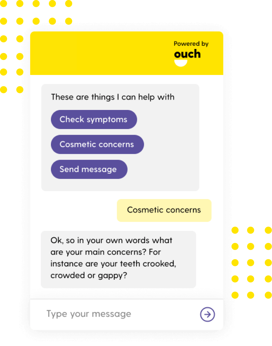AI dental chatbot powered by Ouch